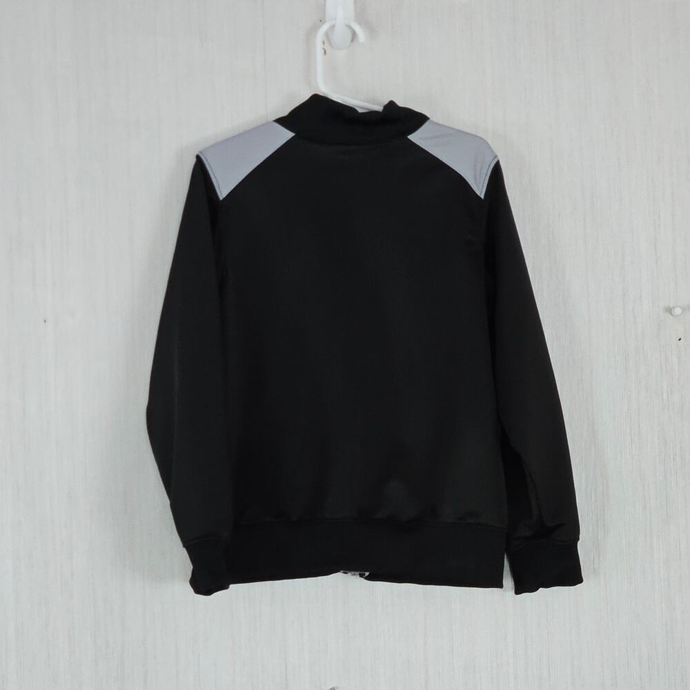 Nike Boys 7 Full Zip Track Jacket Spellout Black Neon Green - Picture 2 of 9